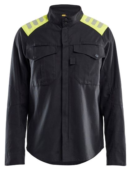 Afbeeldingen van BLÅKLÄDER Overhemd Multinorm Inherent 4409 zwart/High Vis geel 4XL