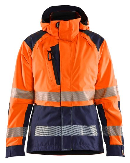 Afbeeldingen van BLÅKLÄDER Shelljack dames 4436 High Vis oranje/marineblauw M