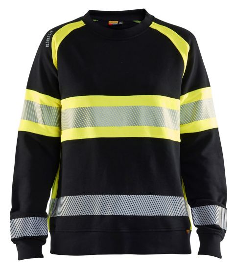 Afbeeldingen van BLÅKLÄDER Sweater dames 3409 zwart/High Vis geel 2XL