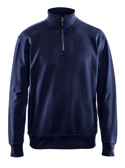 Afbeeldingen van BLÅKLÄDER Sweatshirt met halve rits 3369 marineblauw XS