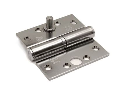 Afbeeldingen van DX Kogelstiftpaumelle links rechte hoeken SKG ***® met doorgezette knoop staal VZ 89X89MM