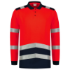 Afbeeldingen van TRICORP Poloshirt High Vis bi-colour met lange mouwen 203008 fluor rood/inkt M