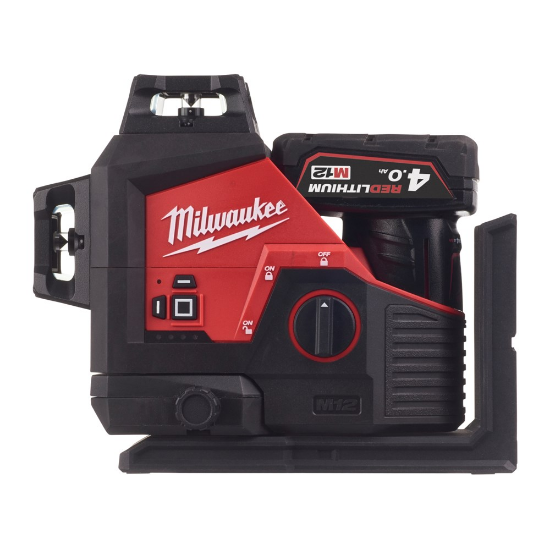 Afbeeldingen van MILWAUKEE Accu driedimensionale laser M123PL-401C met 3 groene 360° laser cirkels