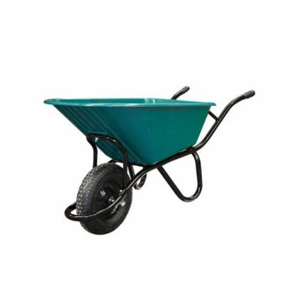 Afbeeldingen van MIRAL Kruiwagen fiber met pneumatisch wiel 110L