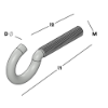 Afbeeldingen van GEBR. BODEGRAVEN Schroefhaak EV metrische draad M6 60X18MM Ø5,2MM