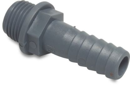 Afbeeldingen van Slangtule PP grijs ½"X20MM buitendraad/slangtule 6bar