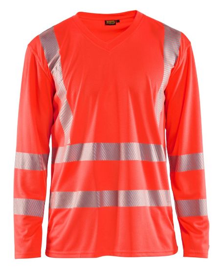Afbeeldingen van BLÅKLÄDER T-shirt UV met lange mouwen 3385 High Vis rood XS