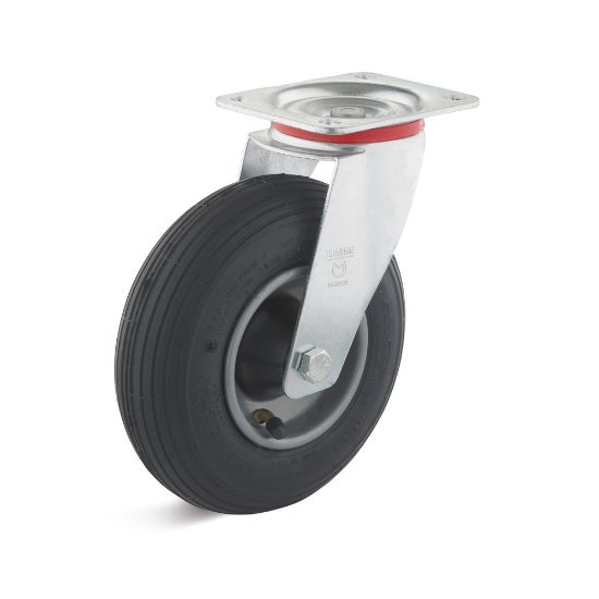 Afbeeldingen van TORWEGGE Zwenkwiel luchtband met plaat LRS1 230X65MM h=255MM 130kg