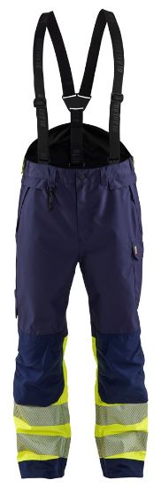 Afbeeldingen van BLÅKLÄDER Shell werkbroek 1877 marineblauw/High Vis geel XLS