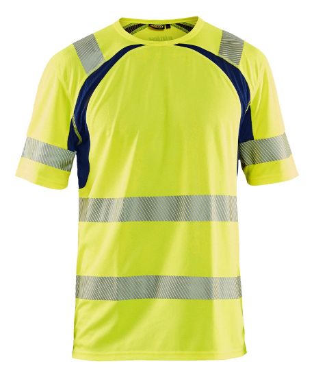 Afbeeldingen van BLÅKLÄDER T-shirt UV 3397 High Vis geel/marineblauw XS