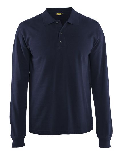 Afbeeldingen van BLÅKLÄDER Poloshirt met lange mouwen 3388 marineblauw L