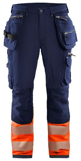 Afbeeldingen van BLÅKLÄDER Werkbroek met 4-weg stretch 1993 marineblauw/High Vis oranje D100