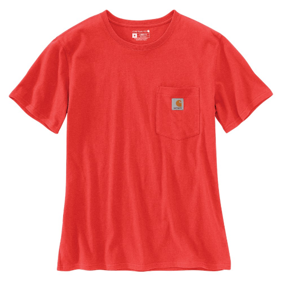 Afbeeldingen van CARHARTT T-shirt workwear met zak dames 103067 currant heather M