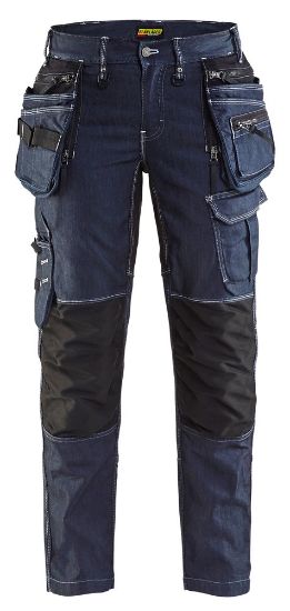 Afbeeldingen van BLÅKLÄDER Werkbroek dames denim met stretch X1900 7990 marineblauw/zwart D25