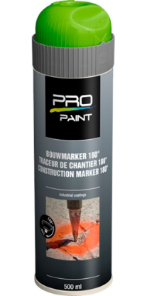 Afbeeldingen van PRO-PAINT Bouwmarker 180° fluor groen 500ML