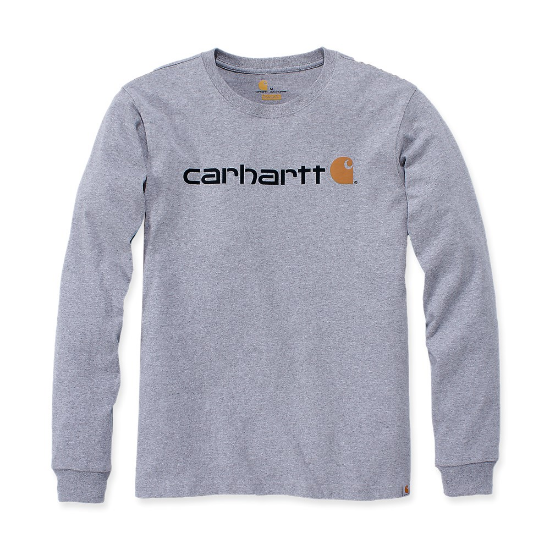 Afbeeldingen van CARHARTT T-shirt lange mouwen met logo 104107 grijs XS