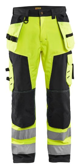 Afbeeldingen van BLÅKLÄDER Softshell werkbroek 1567 High Vis geel/zwart D112