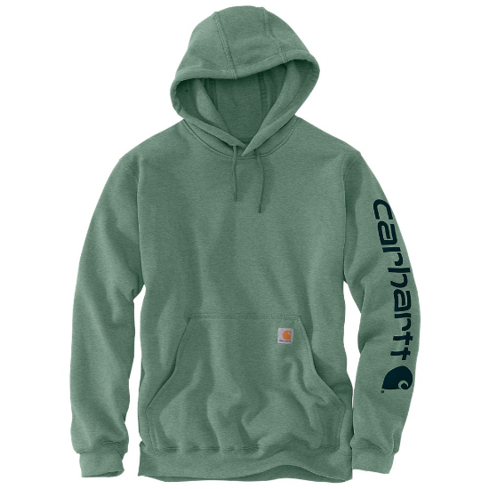 Afbeeldingen van CARHARTT Hoodie logo sleeve K288 jade heather L