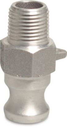 Afbeeldingen van Snelkoppeling aluminium ¾" V-deel Camlock F/buitendraad 16bar