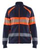 Afbeeldingen van BLÅKLÄDER Sweater dames met rits 3505 marineblauw/High Vis oranje M