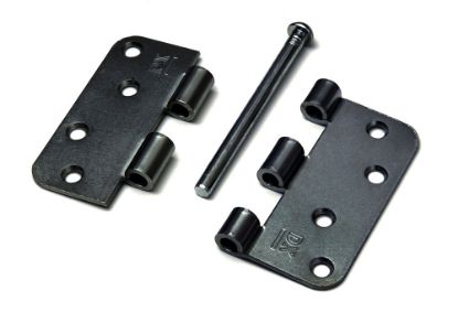 Afbeeldingen van Scharnier rond + losse pen VZ 76X76MM