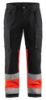 Afbeeldingen van BLÅKLÄDER Werkbroek met stretch 1551 zwart/High Vis rood D88