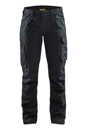 Afbeeldingen van BLÅKLÄDER Werkbroek service dames denim met stretch 7140 zwart/zwart D21