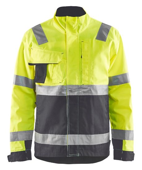 Afbeeldingen van BLÅKLÄDER Jack 4064 High Vis geel/medium grijs XL