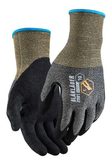 Afbeeldingen van BLÅKLÄDER Handschoen snijbestendig C nitril-gedipt 2981 zwart 9