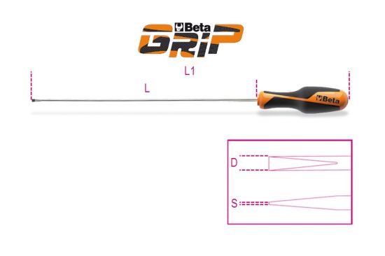 Afbeeldingen van BETA Schroevendraaier lang sleuf 1264L 2,5X200