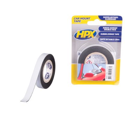 Afbeeldingen van Dubbelzijdige PE bevestigingstape zw. 12MM 2M