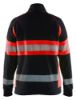 Afbeeldingen van BLÅKLÄDER Sweater dames met rits 3505 zwart/High Vis rood L