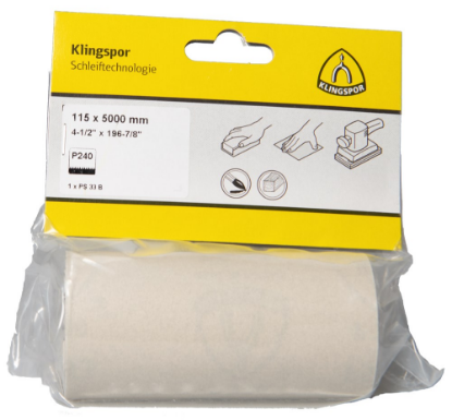 Afbeeldingen van Schuurpapier op rol PS33B 115X5000MM K180 in DIY verpakking