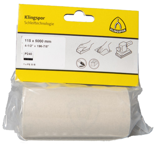 Afbeeldingen van Schuurpapier op rol PS33B 115X5000MM K180 in DIY verpakking