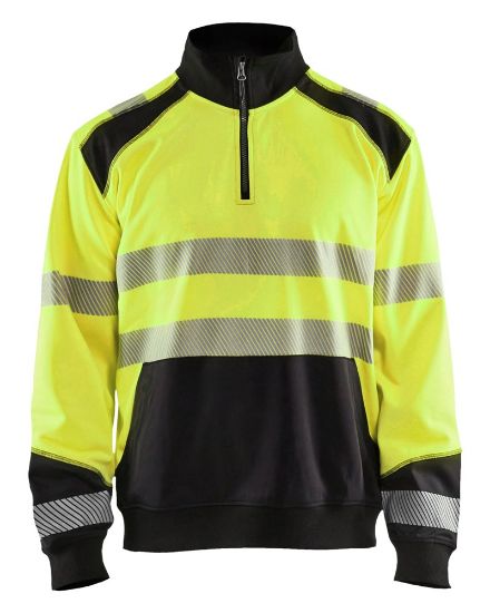 Afbeeldingen van BLÅKLÄDER Sweater met halve rits 3556 High Vis geel/zwart L