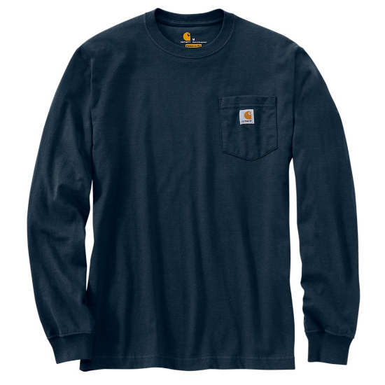 Afbeeldingen van CARHARTT T-shirt met lange mouwen en zak K16 navy S