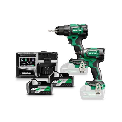 Afbeeldingen van HIKOKI KC18DE WAZ, DS18DE ACCU BOOR-SCHROEFMACHINE 70 Nm en WH18DE SLAGSCHROEVENDRAAIER 1/4" 18V, BL, 172 Nm, MV, 2x MV-A [36V 2,5Ah/18V 5,0Ah] in HSC III