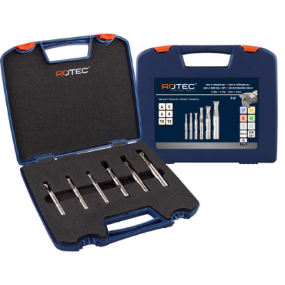 Afbeeldingen van ROTEC Spiebaanfrezenset HSS-E 600 DIN327 6-delig 4-12MM ABS