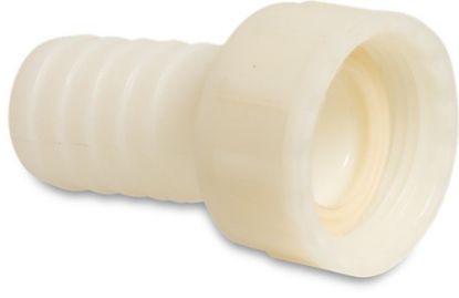 Afbeeldingen van Slangtule PA (nylon) wit ⅜"X9MM wartel binnendraad/slangtule 16bar