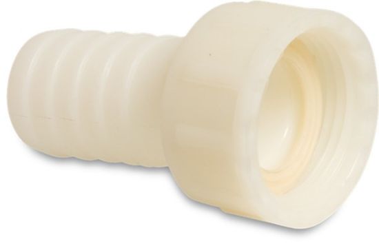 Afbeeldingen van Slangtule PA (nylon) wit ½"X16MM wartel binnendraad/slangtule 16bar