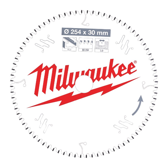 Afbeeldingen van MILWAUKEE Cirkelzaagblad P ALU 254X30X3,0MM TF 80T -5°