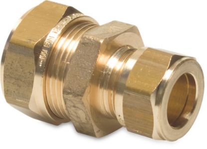 Afbeeldingen van Verloopsok messing 12X10MM knel KIWA/GASTEC