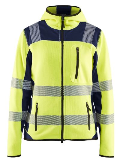 Afbeeldingen van BLÅKLÄDER Gebreid vest dames 4967 High Vis geel/marineblauw S