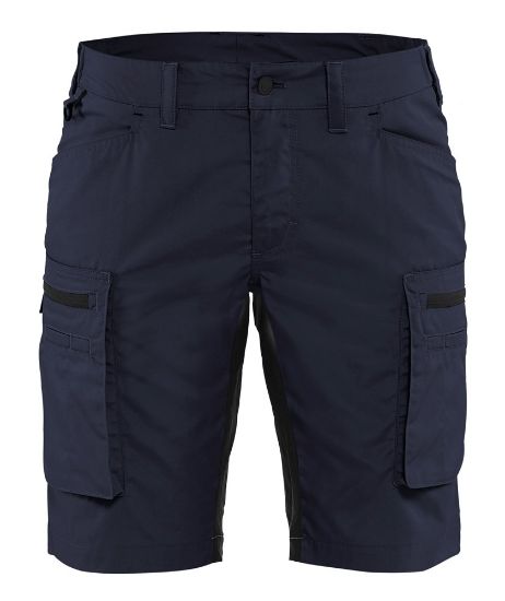 Afbeeldingen van BLÅKLÄDER Short service dames met stretch 7149 donker marineblauw/zwart C48