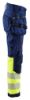Afbeeldingen van BLÅKLÄDER Softshell werkbroek dames 7114 marineblauw/High Vis geel C32