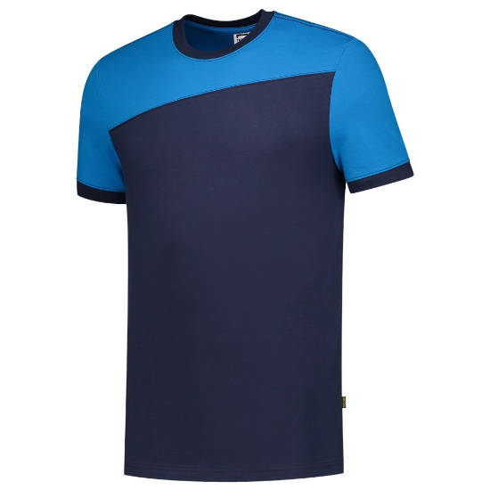 Afbeeldingen van TRICORP T-shirt bi-colour Naden 102006 inkt/turquoise L