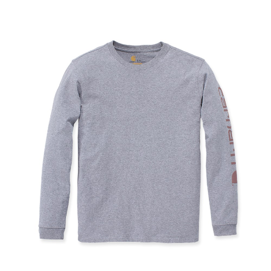 Afbeeldingen van CARHARTT T-shirt met lange mouwen logo sleeve dames 103401 heather grey XL