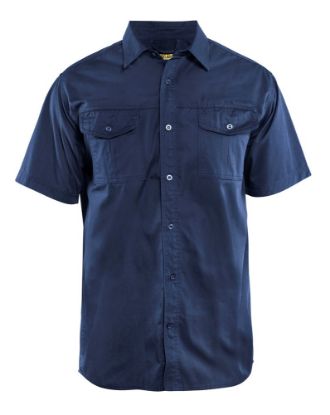 Afbeeldingen van BLÅKLÄDER Overhemd Twill met korte mouwen 3296 marineblauw 2XL