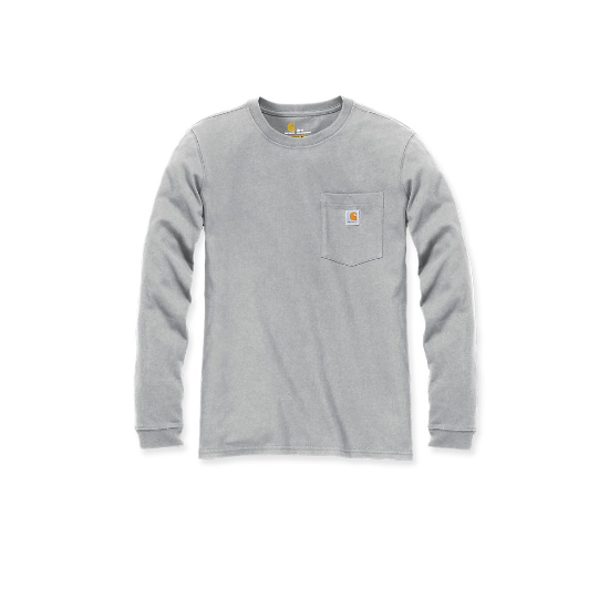 Afbeeldingen van CARHARTT T-shirt lange mouwen met zak dames 103244 heather grey L