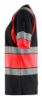 Afbeeldingen van BLÅKLÄDER T-shirt dames 3410 zwart/High Vis rood 2XL